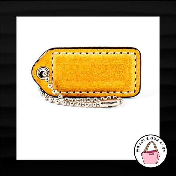 2" Medium COACH TAN LEATHER KEY FOB BAG CHARM KEYCHAIN HANGTAG TAG - Picture 1 of 1